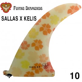 서핑롱보드핀 카이살라스 10.0 [FLYING DIAMONDS] KAI SALLAS X KELIS YELLOW FLOWER